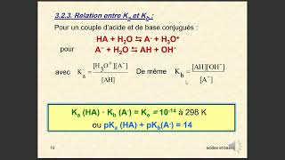 relation entre constantes dacidité et de basicité [upl. by Chui]