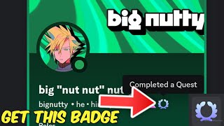 How To Get quotCompleted a Questquot Badge On Discord in 2024  How To Complete A Quest On Discord 2024 [upl. by Ragde]