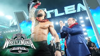 Roman Reigns honors The Bloodline in WrestleMania entrance WrestleMania XL Sunday highlights [upl. by Nehgem]