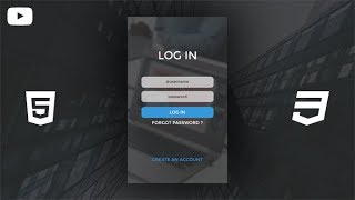 Ui Design  Login Form Using HTML amp CSS [upl. by Yroggerg]