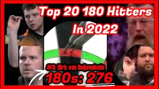 🎯Top 20 PDC 180 Hitters in 2022 with  of hits [upl. by Pascasia]