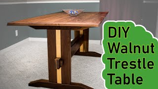 DIY  Walnut Trestle Table [upl. by Etiragram811]