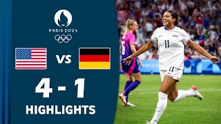 USA vs Germany 41 Highlights amp Goals  Womens Olympic Football Tournament Paris 2024 [upl. by Yeffej]