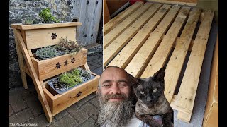 One Pallet Project  3 tier garden planter [upl. by Aninnaig]