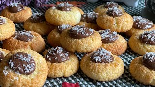 Biscuiti cu cocos si nutella foarte fini si delicioşi [upl. by Lahsiv]