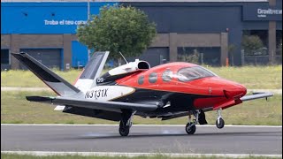 Cirrus Vision Jet SF50 G2 N3131X at Sabadell Airport [upl. by Sueaddaht817]