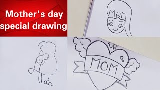 How to draw mother from word momEasy mothers day drawing ideasMothers day drawing [upl. by Naujd]