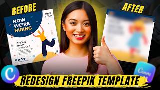 I Redesign a Freepik Poster Template in Canva  Canva Tutorial [upl. by Elidad]