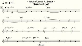 Autumn Leaves Backing Track Bossa Nova Style [upl. by Kcired]