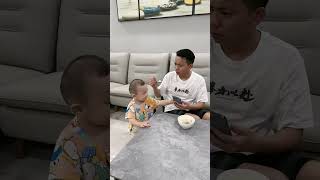 Cute Baby Throws Away Dads Phone So He Can Eat funny baby fatherhoodlove cute comedy [upl. by Bellina]