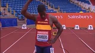 Mens 100m  Dwain Chambers heat [upl. by Elaen]