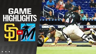 Padres vs Marlins Game Highlights 8924  MLB Highlights [upl. by Reckford]