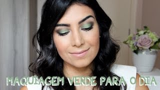 Tutorial Maquiagem Verde Esfumadinha para o Dia [upl. by Alliw]