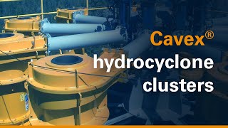 Animation Slurry flow through a Cavex® hydrocyclone cluster [upl. by Epuladaug959]