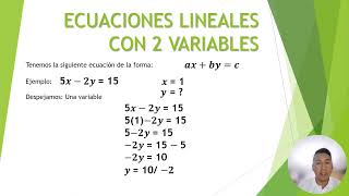 ECUACIONES LINEALES CON 2 VARIABLES Entrega ACA Logica 1 [upl. by Dam]