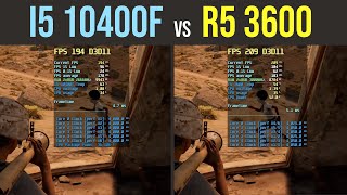 intel i5 10400f vs Ryzen 5 3600 in 6 games [upl. by Skrap]