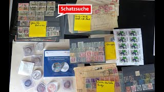 Briefmarken Briefe und Münzen  Schatzsuche in meinen Einkäufen der letzten Zeit [upl. by Inaboy]