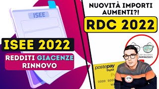 ISEE 2022⚡ GIACENZE REDDITI RINNOVO  REDDITO DI CITTADINANZA NUOVI IMPORTI OBBLIGHI 2022 e AUMENTI [upl. by Watt]