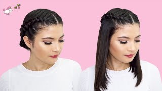 Peinados Con Trenzas Para Cabello Corto 👧 Faciles y Rapidos 🦄 Bessy Dressy [upl. by Ifill]