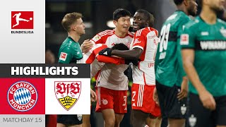 FC Bayern München  VfB Stuttgart 30  Highlights  Matchday 15 – Bundesliga 202324 [upl. by Wyatan506]