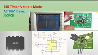 555 timer as astable multivibrator  altium  pcb  jlcpcb [upl. by Nahsyar253]