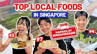 EATING TOP LOCAL FOODS IN SINGAPORE Ranked by Singaporeans Satay Otah amp Popiah [upl. by Nagram]