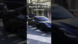 Only 50 Super rare Maserati MC20 black supercar driving at Monte Carlo rarecars monaco carlover [upl. by Coulombe127]