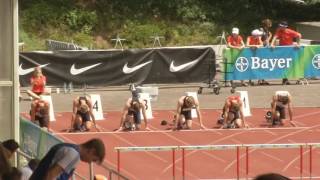 Patrick Elger in Fotofinish vor Florian Lickteig  110 Meter Hürden  U23 DM Leverkusen 2017 [upl. by Hudnut]