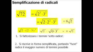 semplificazione di radicali [upl. by Riatsala]