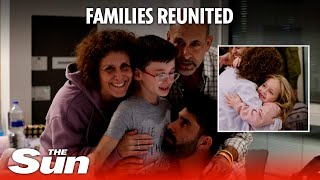 Israeli hostages reunite with families in hospital after release from Hamas captivity [upl. by Ecargyram]