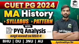 CUET MA History Syllabus 2024  Complete CUET MA History Syllabus amp Pattern  CUET PG History 2024 [upl. by Frasco]