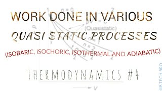 English  हिन्दी  WORK DONE IN ISOBARIC ISOCHORIC ISOTHERMAL AND ADIABATIC PROCESSES [upl. by Dez]