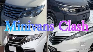 Toyota Voxy VS Nissan Serena VS Mazda Biante VS Honda Stepwagon Which is the best minivan [upl. by Rasec]