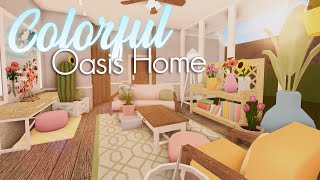 Roblox  Bloxburg Colorful Oasis Home  House Build [upl. by Acireit941]