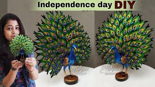 Unique peacock showpiece making at homeGift items showpiecePaper craft ideasKalyanis corner [upl. by Altaf]