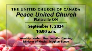 Peace United Church September 1 2024 [upl. by Imhsar812]