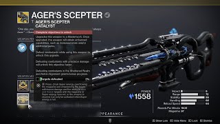 HOW TO GET AGERS SCEPTER CATALYST  DESTINY 2 [upl. by Aleahc]