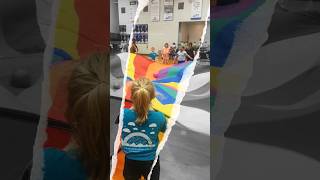 Field Day parachute game at school parachute school schoollife fun fieldday sweetcaroline [upl. by Llertnac137]