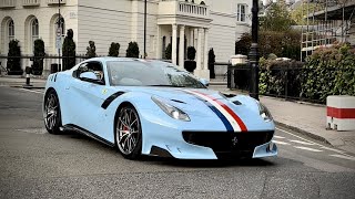 Ferrari F12 TDF Full Novitec Exhaust CRAZY SOUNDS vs stock [upl. by Abisha]