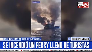 Terror en altamar se incendió ferry repleto de turistas [upl. by Avrenim]