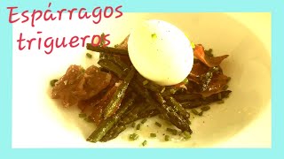 💛 💛 Receta de ESPÁRRAGOS trigueros con jamón y huevo mollet 🍳 [upl. by Cassey330]