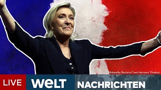 STICHWAHL IN FRANKREICH Marine Le Pen will absolute Mehrheit im Parlament holen  WELT NEWSSTREAM [upl. by Loredana]