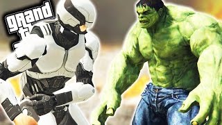 ROBOCOP VS HULK GTA 5 Mods Funny Moments [upl. by Eelano]