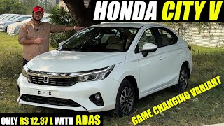 Honda City V 2023  ADAS 4 airbags amp more  Walkaround with On Road Price  2nd base model [upl. by Piscatelli661]