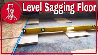 How to level sagging floor in old house using shims not floor leveler in home renovation [upl. by Oaoj388]