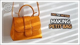 Leather Craft Making PETIT BAG  Free PDF pattern [upl. by Pratte]