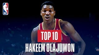 Top 10 Plays of Hakeem Olajuwons Career [upl. by Maiah173]