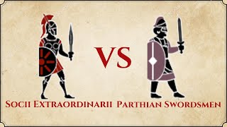 ROME II Total War  Socii Extraordinarii VS Parthian Swordsmen [upl. by Consuelo]