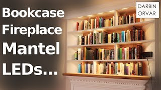 Builtin LED Bookcase w Mantel over Fireplace [upl. by Omrellug]