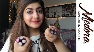 Affordable Makeup  Medora Lipsticks Swatches amp Review  Pakistani Drugstore Makeup [upl. by Nomihs]